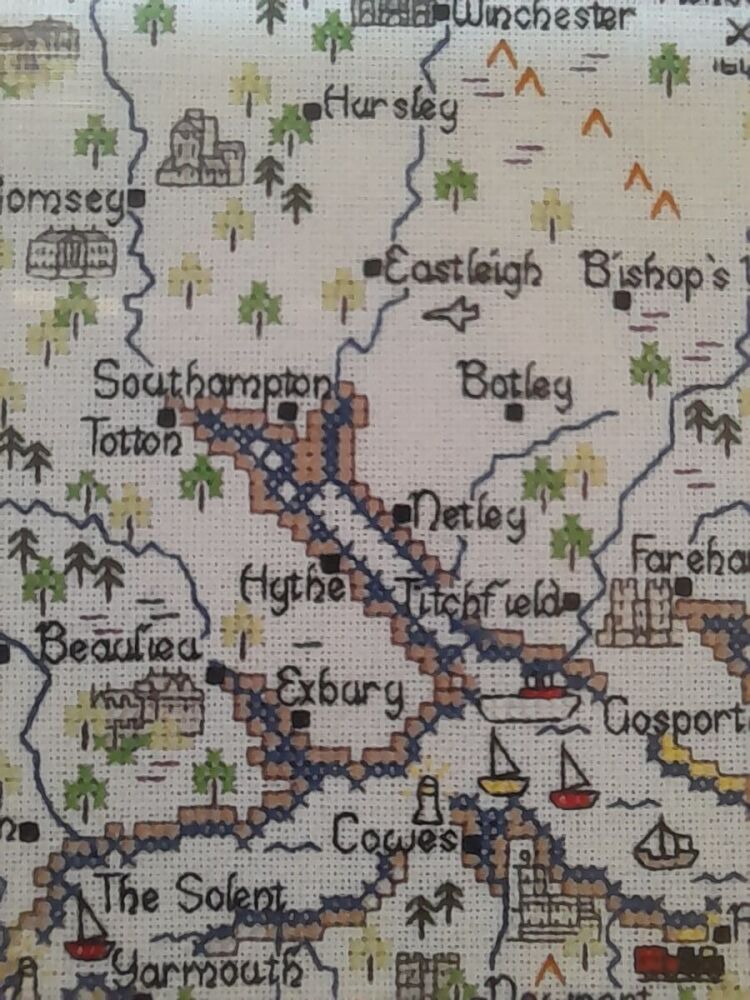 Hampshire - Map Cross Stitch CHART ONLY