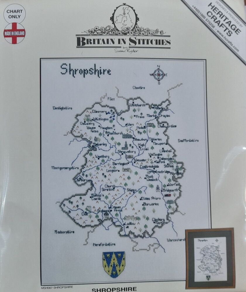 Shropshire - Map Cross Stitch CHART ONLY