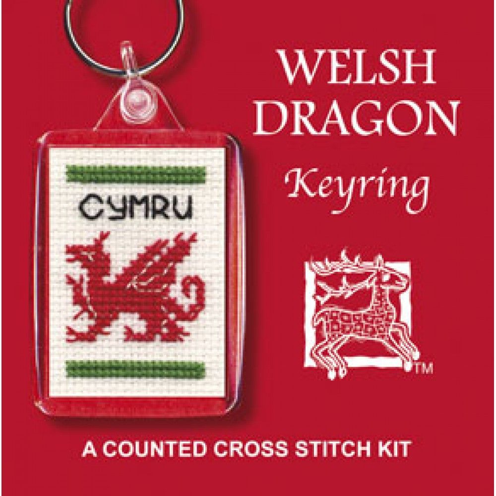 Welsh Dragon Keyring Cross Stitch