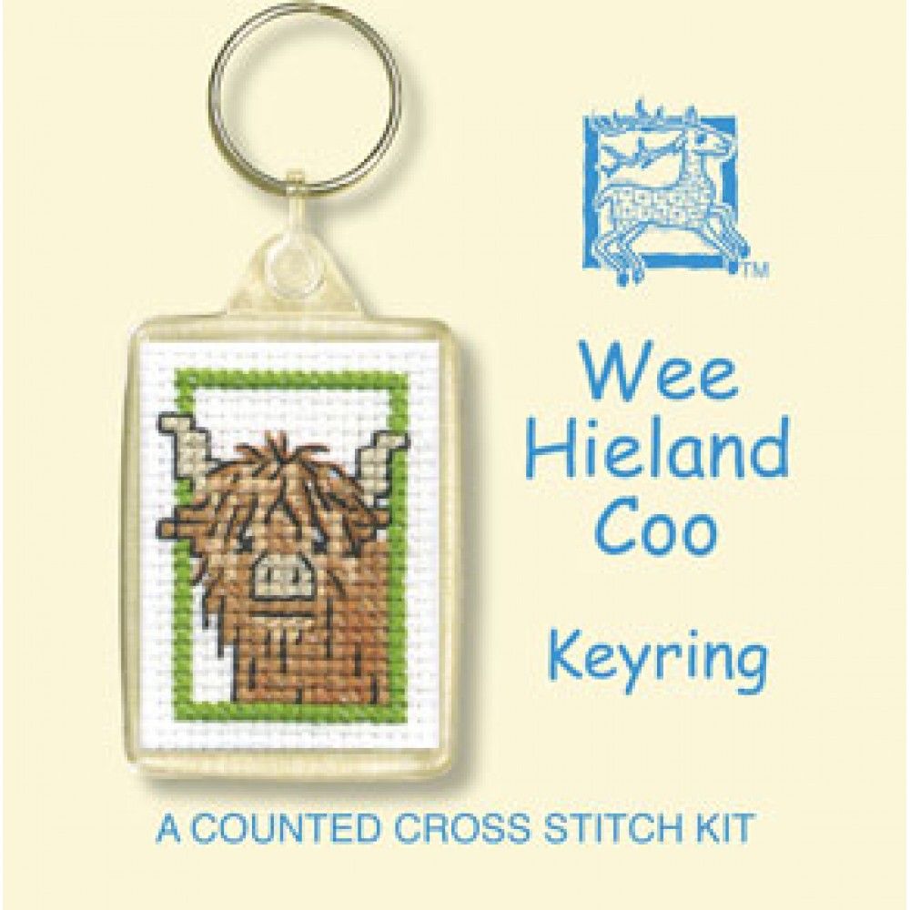 Wee Hieland  Coo Keyring Cross Stitch