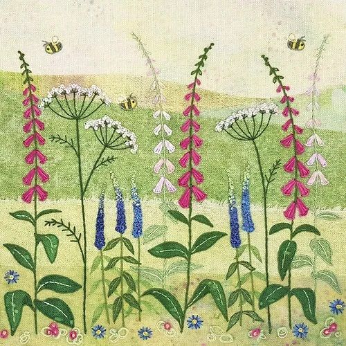 Foxgloves Embroidery - Beaks and Bobbins