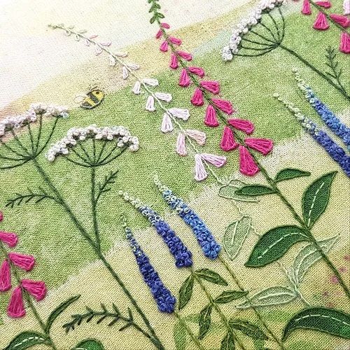 Foxgloves Embroidery - Beaks and Bobbins