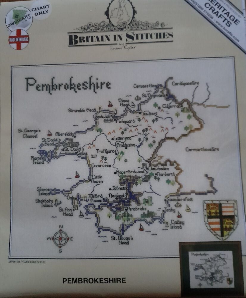 Pembrokeshire - Map Cross Stitch CHART ONLY