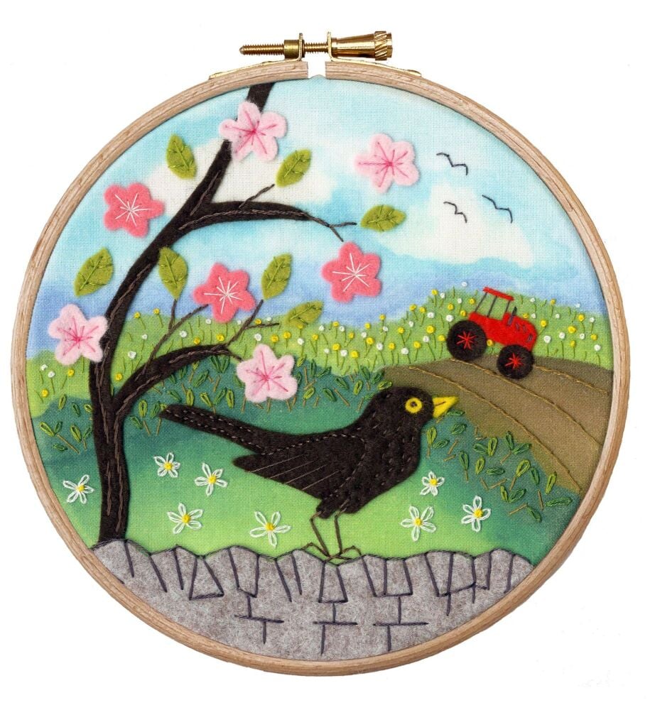 Morning Chorus Felt Embroidery (includes hoop).