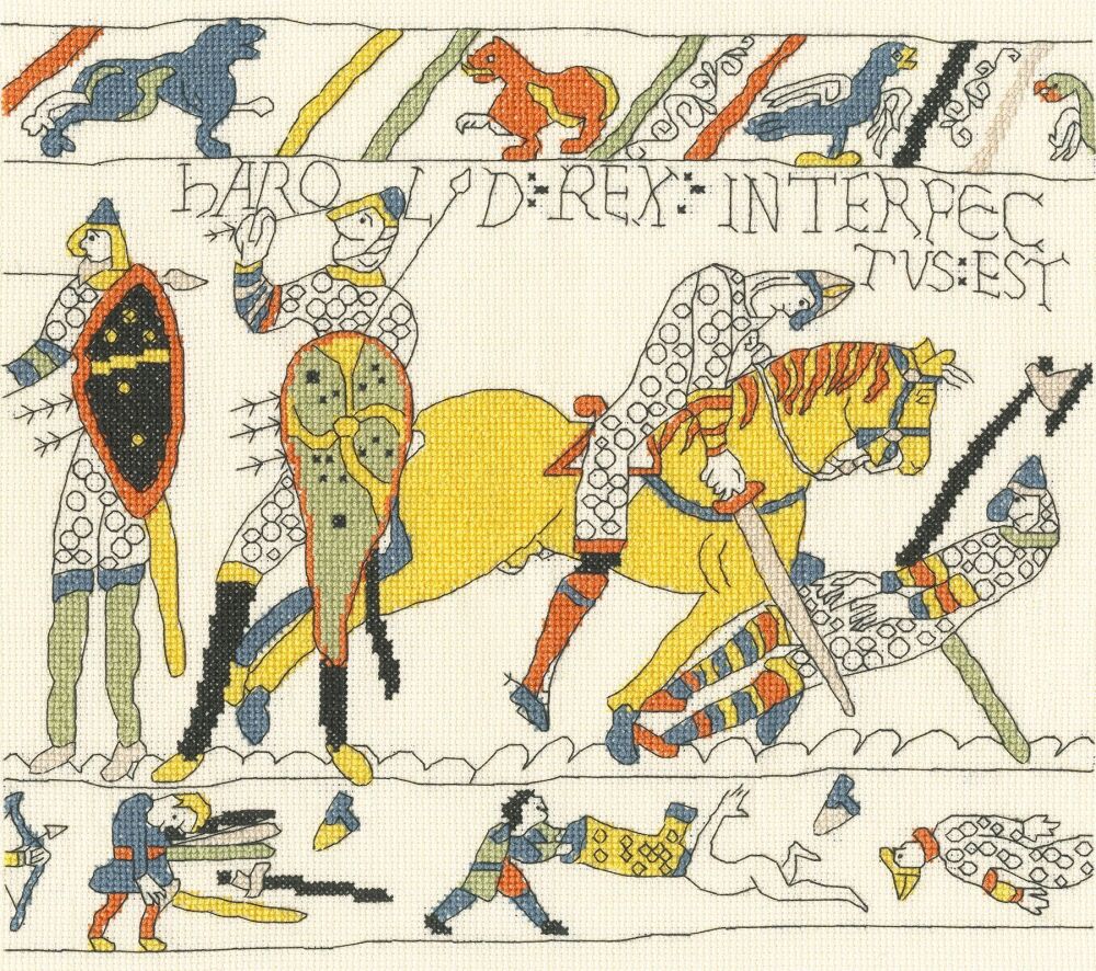 The  Demise of King Harold - Bayeux Tapestry Cross Stitch