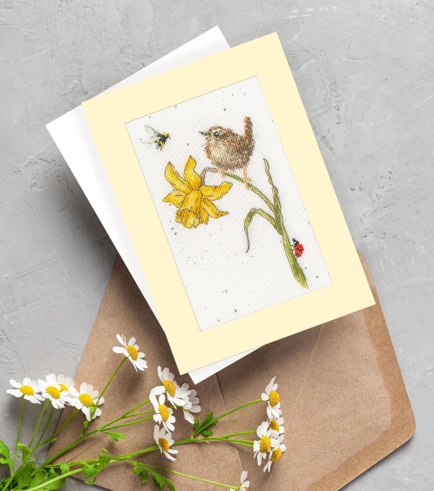 The Birds and the Bees - Greetings Cross Stitch Card