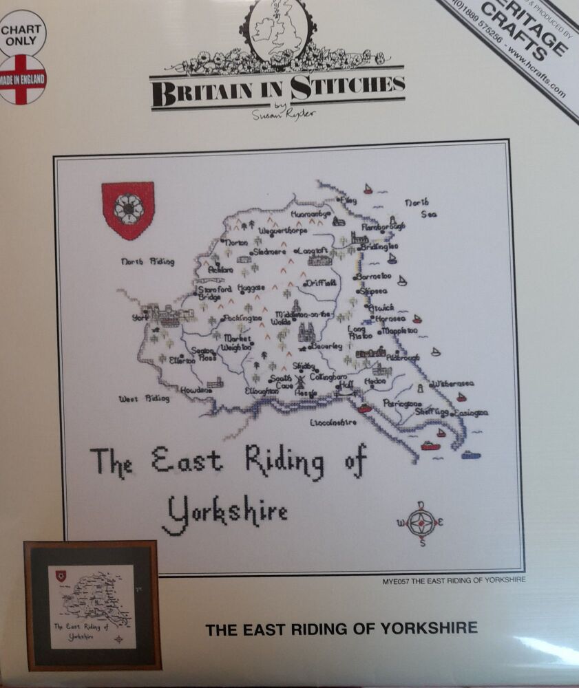 Yorkshire - East Riding Map Cross Stitch CHART ONLY