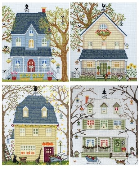 New England Homes Cross Stitch - Bothy Threads - Set of Four