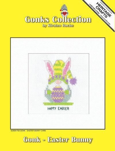 Gonk Easter Bunny Cross Stitch Card Kit