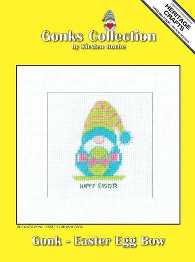 Gonk Easter Egg with Bow - Cross Stitch Card Kit
