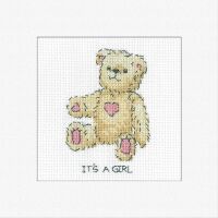 It's a  Girl - New Baby Cross Stitch Card Kit