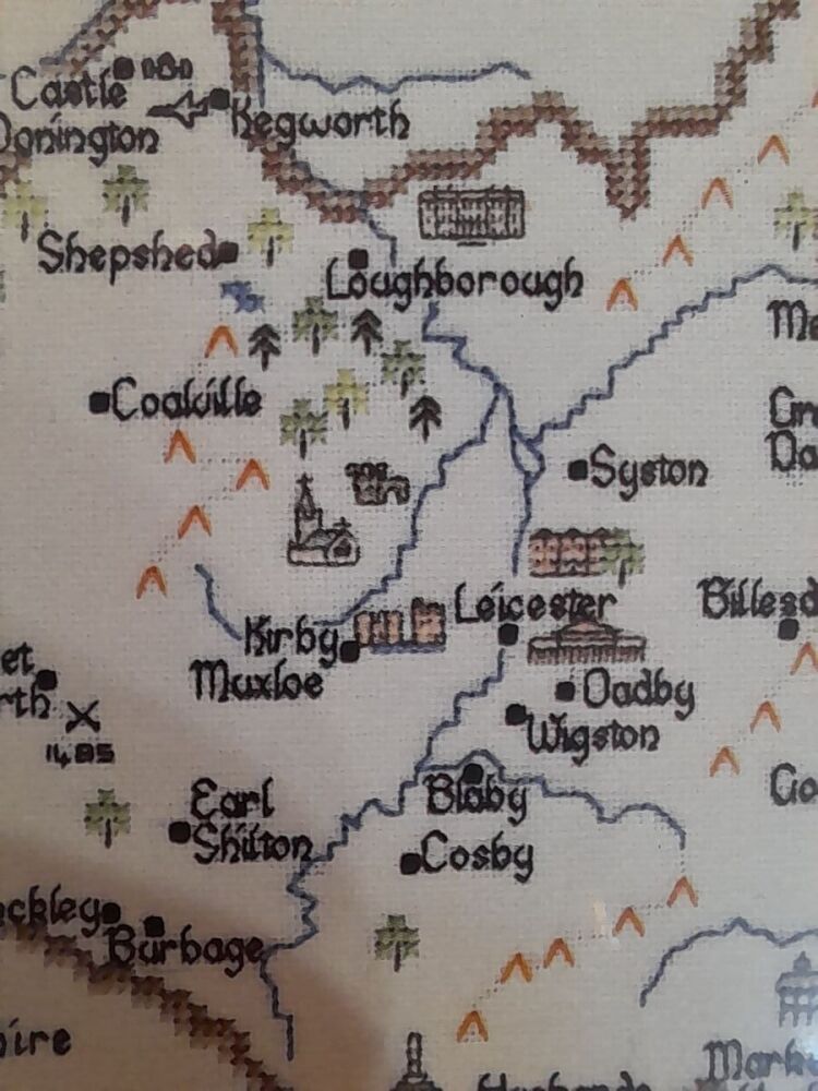 Leicestershire - Map Cross Stitch CHART ONLY