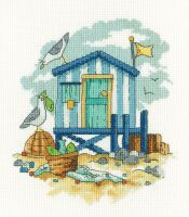 Blue Beach Hut - Karen Carter Cross Stitch