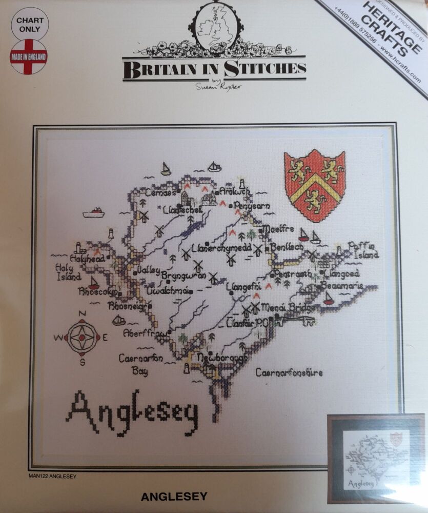 Anglesey - Map Cross Stitch CHART ONLY