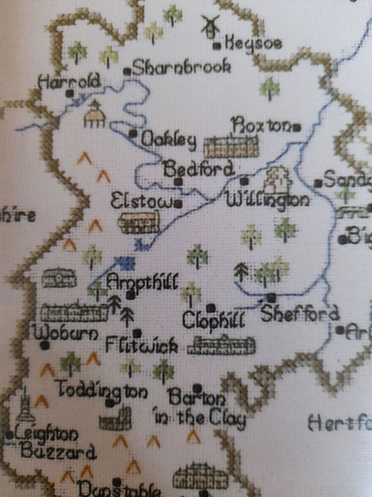Bedfordshire - Map Cross Stitch CHART ONLY