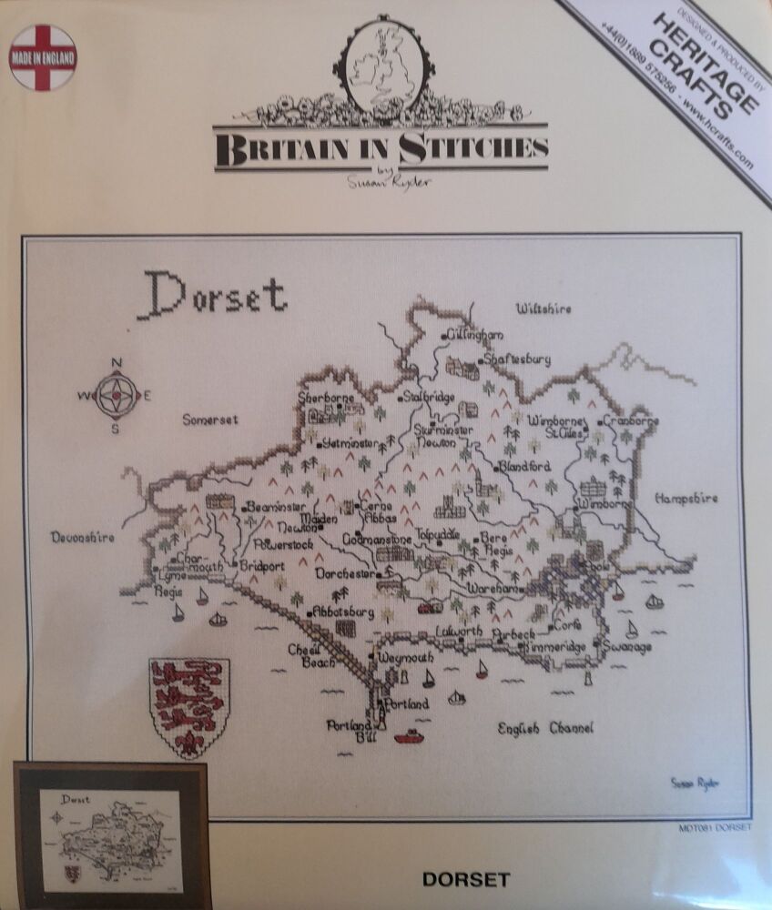 Dorset - Map Cross Stitch CHART ONLY