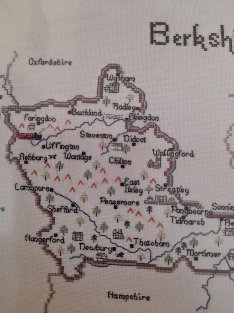 Berkshire - Map Cross Stitch CHART ONLY