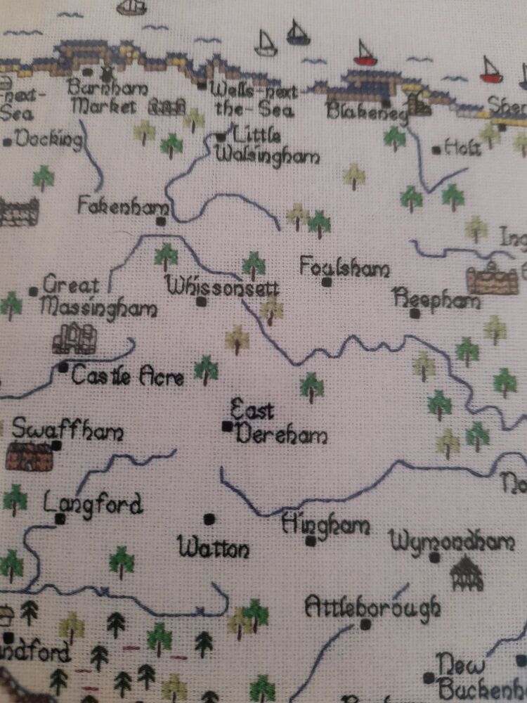 Norfolk - Map Cross Stitch CHART ONLY