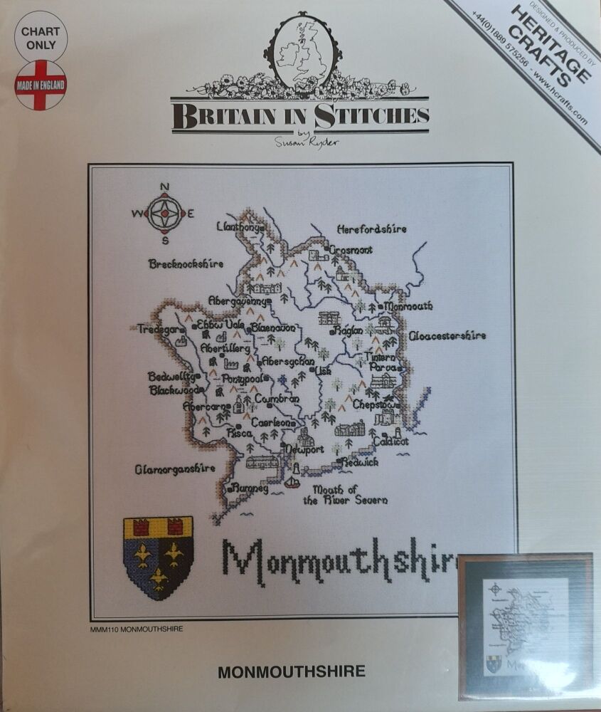 Monmouthshire - Map Cross Stitch CHART ONLY
