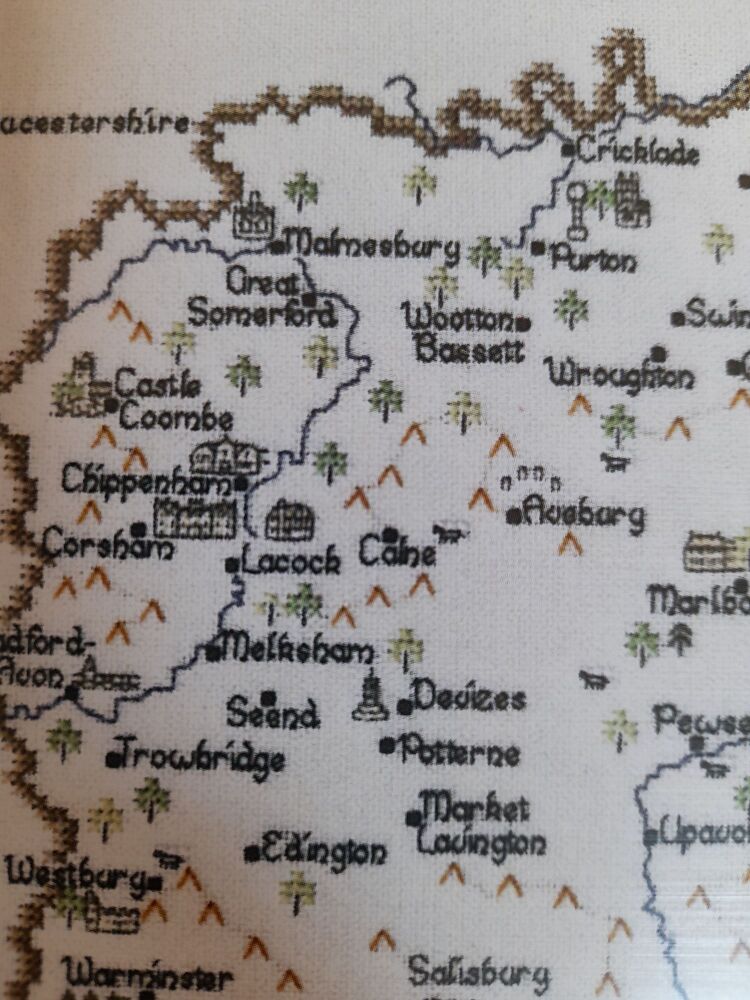 Wiltshire - Map Cross Stitch CHART ONLY