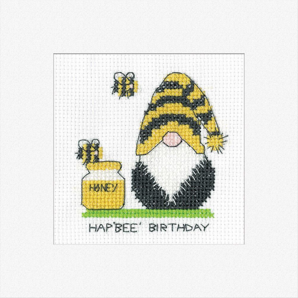 Birthday Bee Gonk Cross Stitch Card Kit