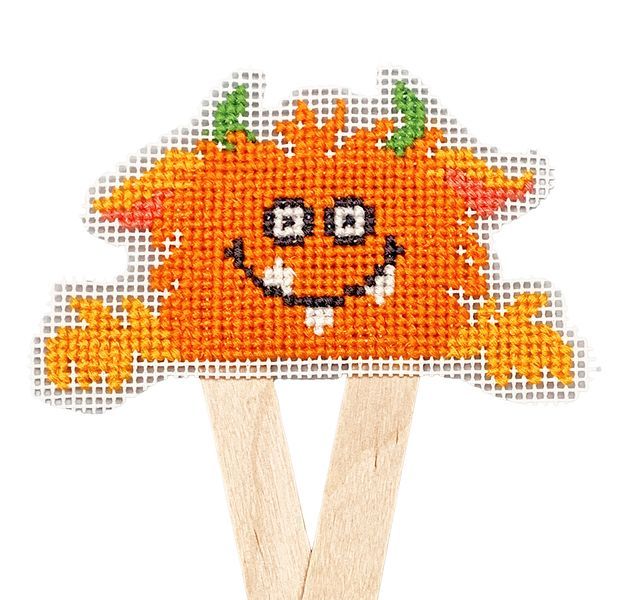Mini Monster Ozzy Cross Stitch Bookmark - Ages 6-10