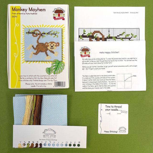 Monkey Mayhem Cross Stitch - Ages 8-12
