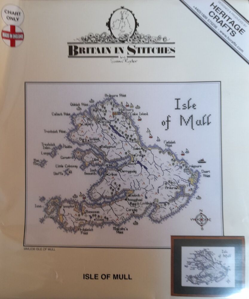 Isle of Mull - Map Cross Stitch CHART ONLY