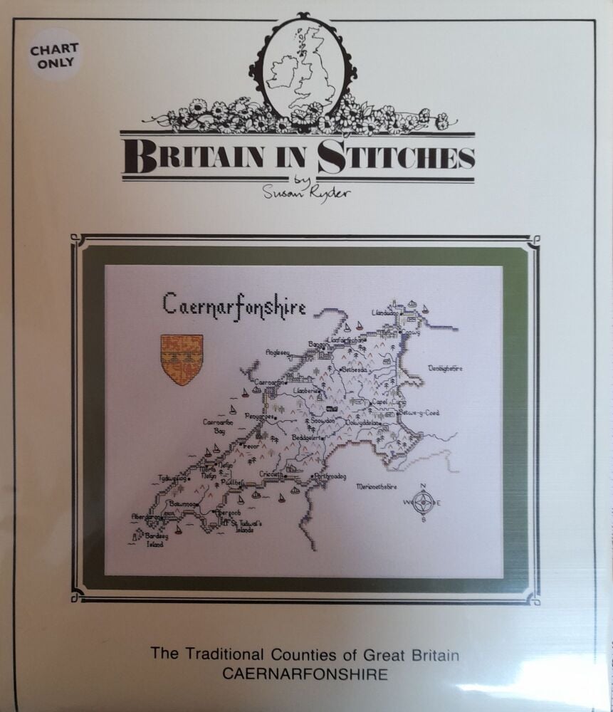 Caernarfonshire - Map Cross Stitch CHART ONLY