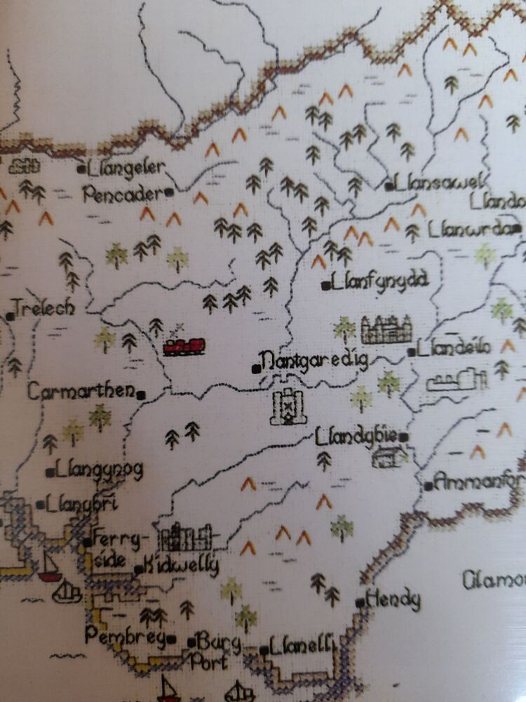 Carmarthenshire - Map Cross Stitch CHART ONLY