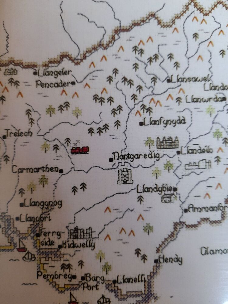 Carmarthenshire - Map Cross Stitch CHART ONLY