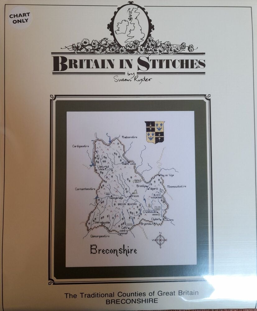 Breconshire - Map Cross Stitch CHART ONLY