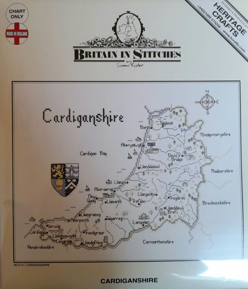 Cardiganshire - Map Cross Stitch CHART ONLY