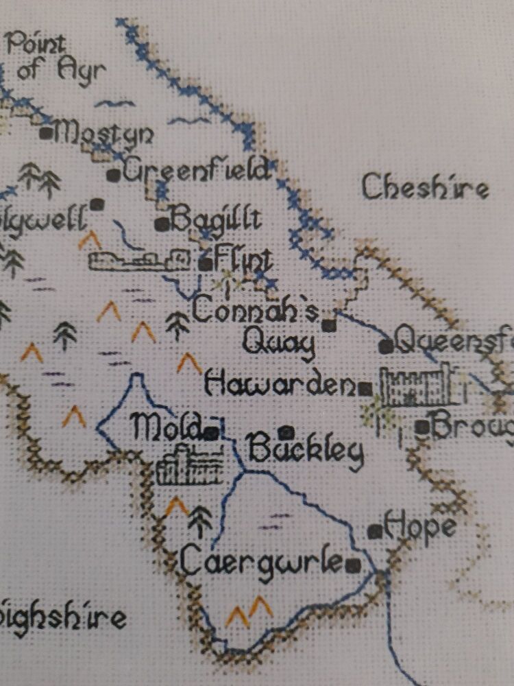 Flintshire - Map Cross Stitch CHART ONLY