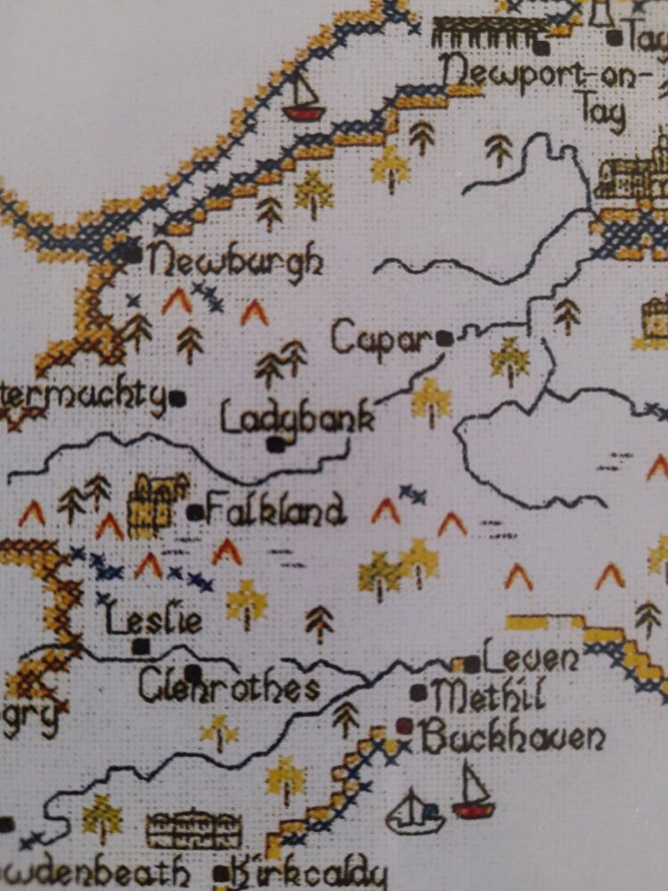 Fife, Scotland - Map Cross Stitch CHART ONLY