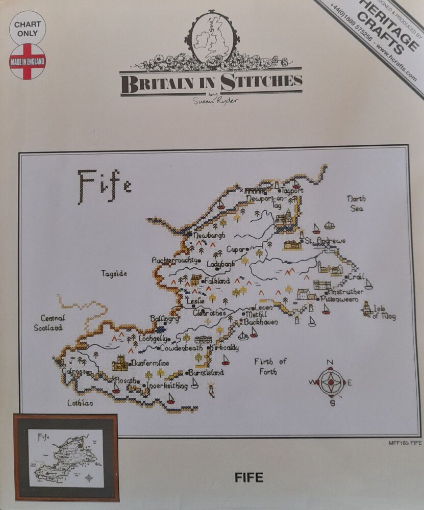 Fife, Scotland - Map Cross Stitch CHART ONLY