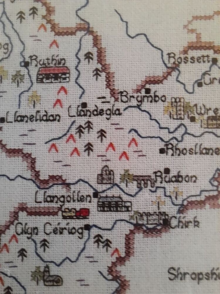 Denbighshire - Map Cross Stitch CHART ONLY