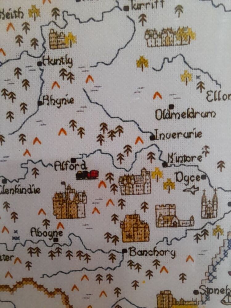 Grampian, Scotland - Map Cross Stitch CHART ONLY