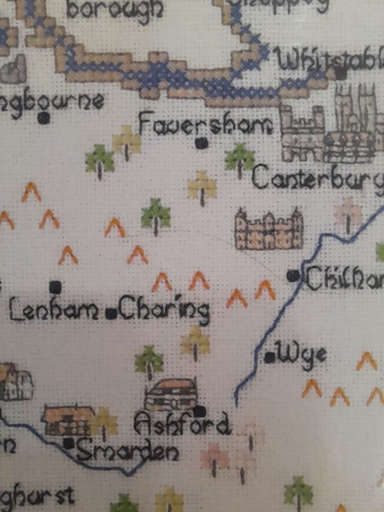 Kent - Map Cross Stitch CHART ONLY
