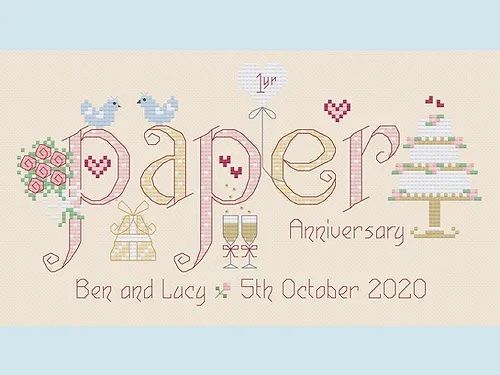 Paper Anniversary 1 Year - Nia Cross Stitch