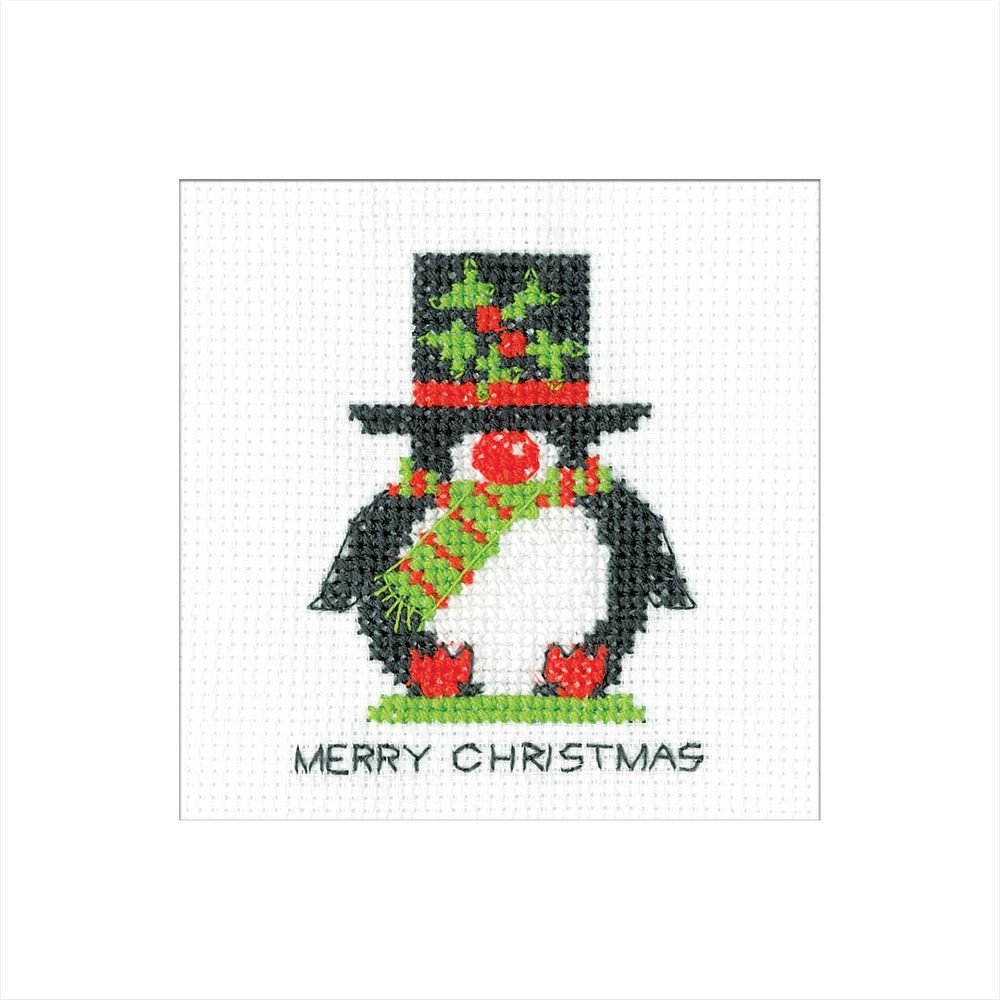 Penguin Top Hat - Gonk Cross Stitch Card Kit