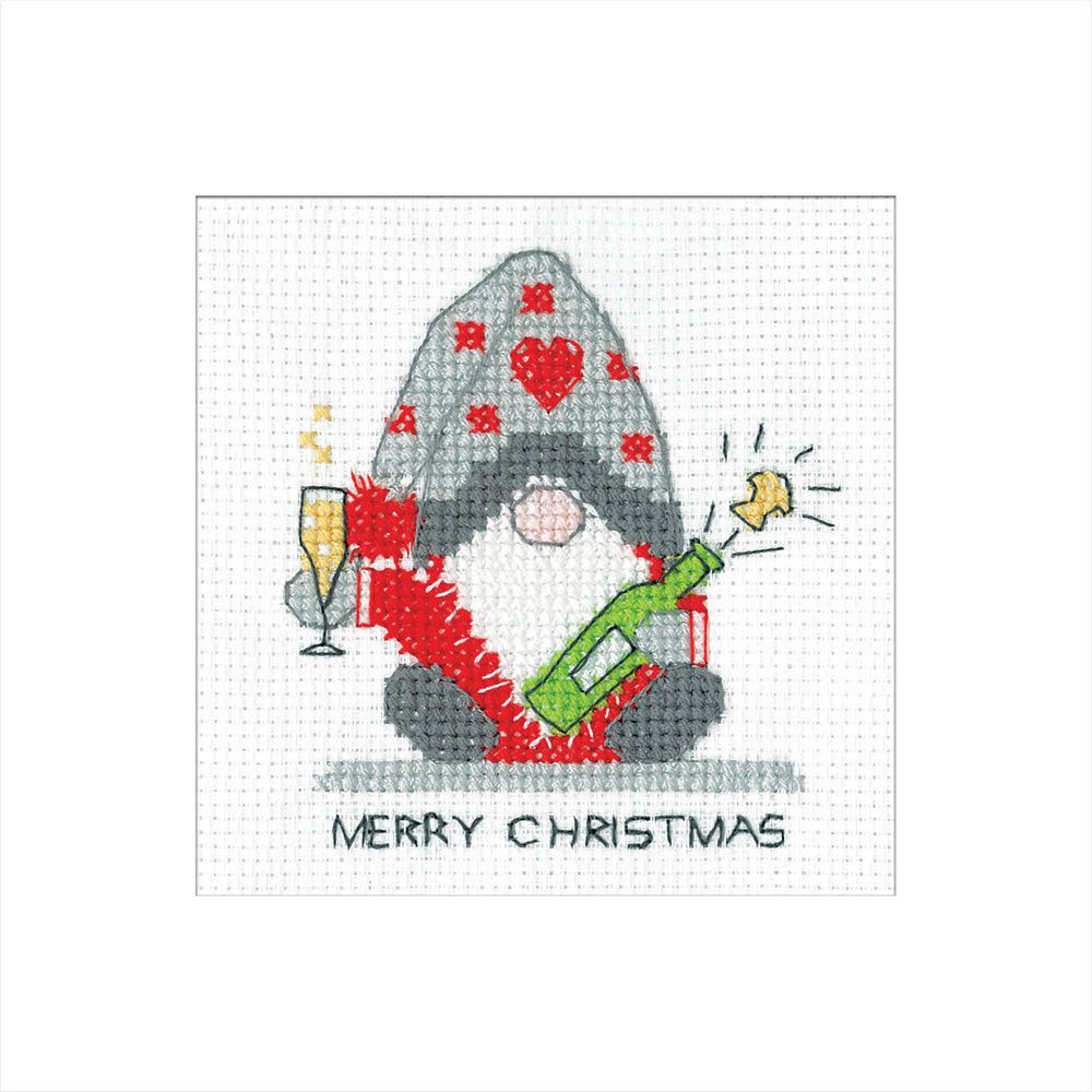 Christmas Fizz - Gonk Cross Stitch Card Kit