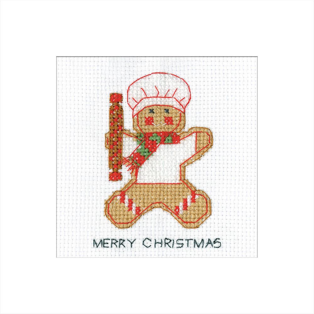 Gingerbread - Baker Boy Cross Stitch Card Kit
