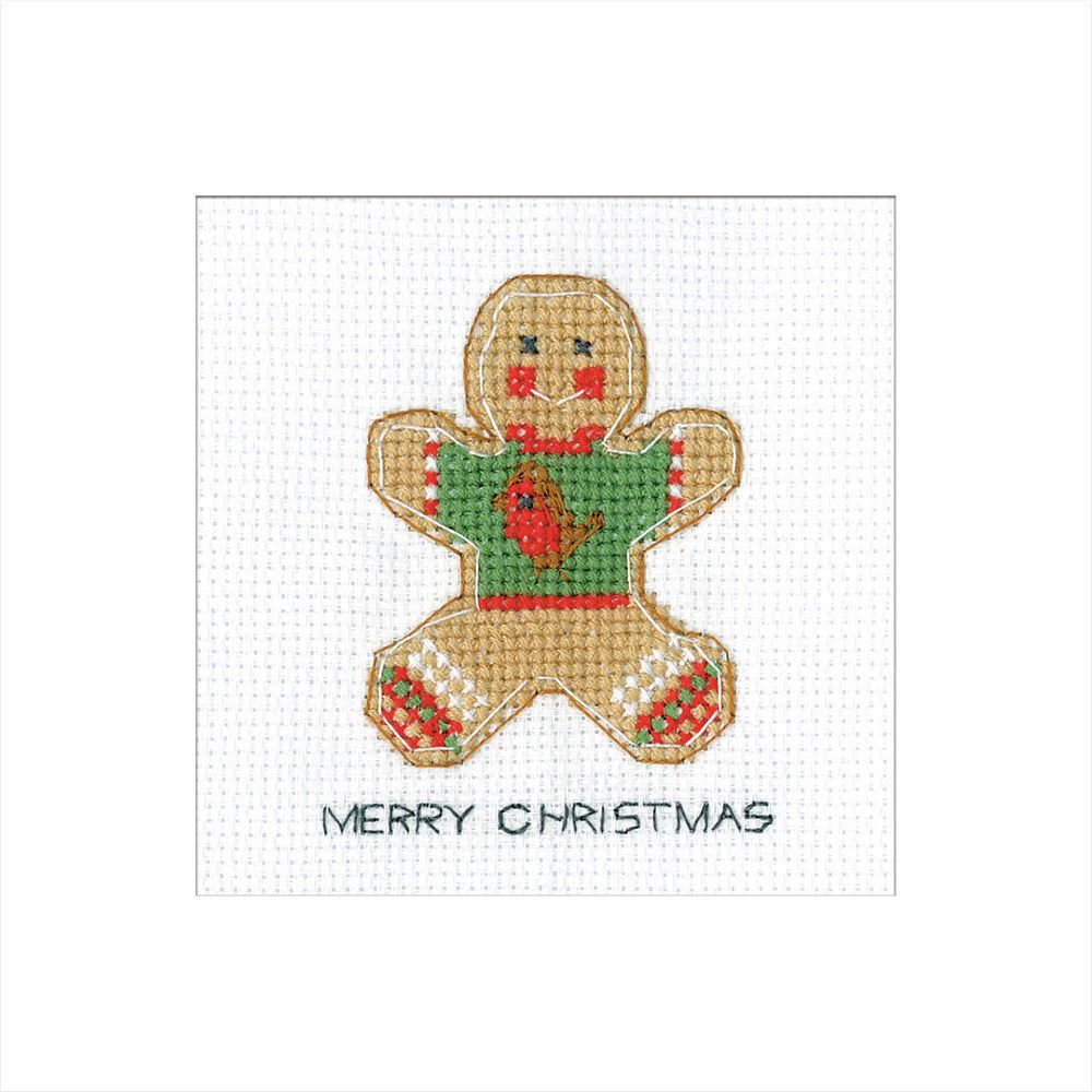 Gingerbread - Christmas Jumper Cross Stitch Card Kit