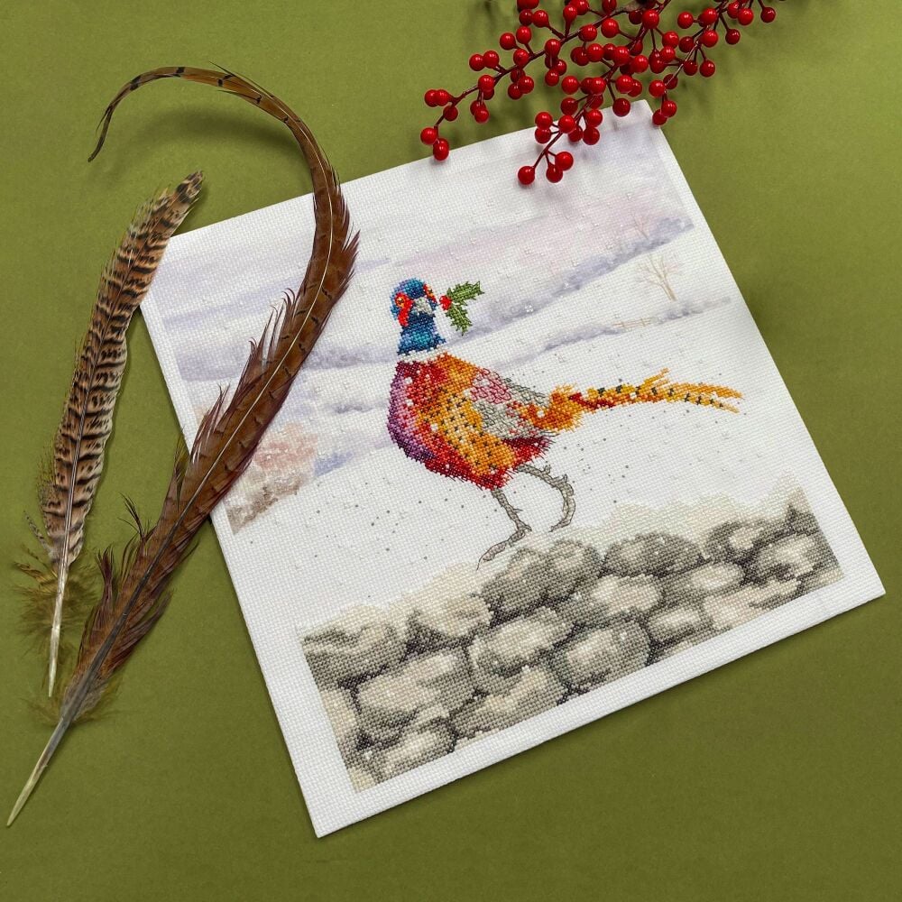 A Festive Flourish Pheasant - Hannah Dale Cross Stitch