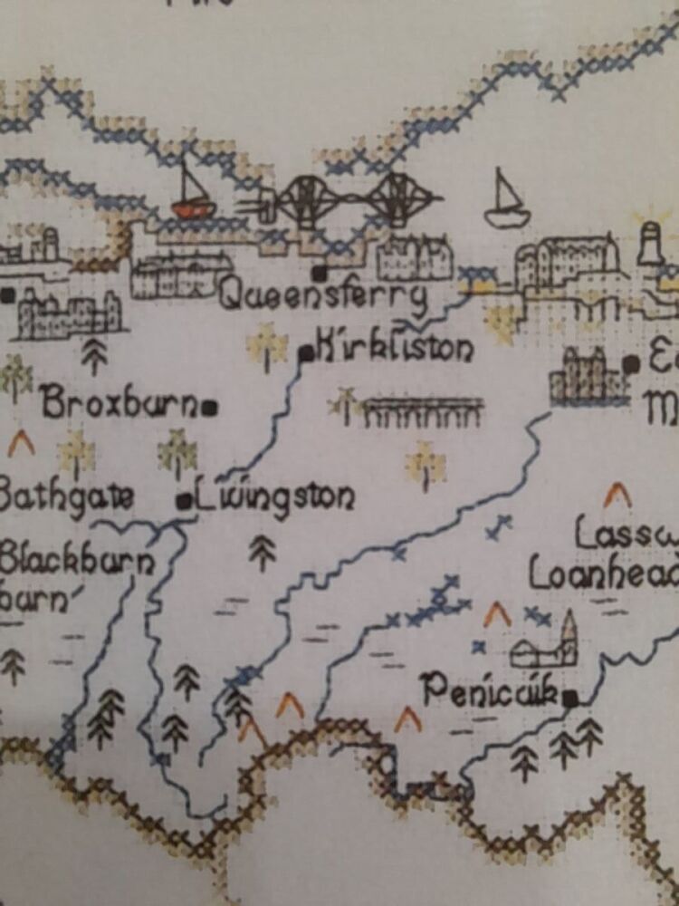 Lothian, Scotland - Map Cross Stitch CHART ONLY