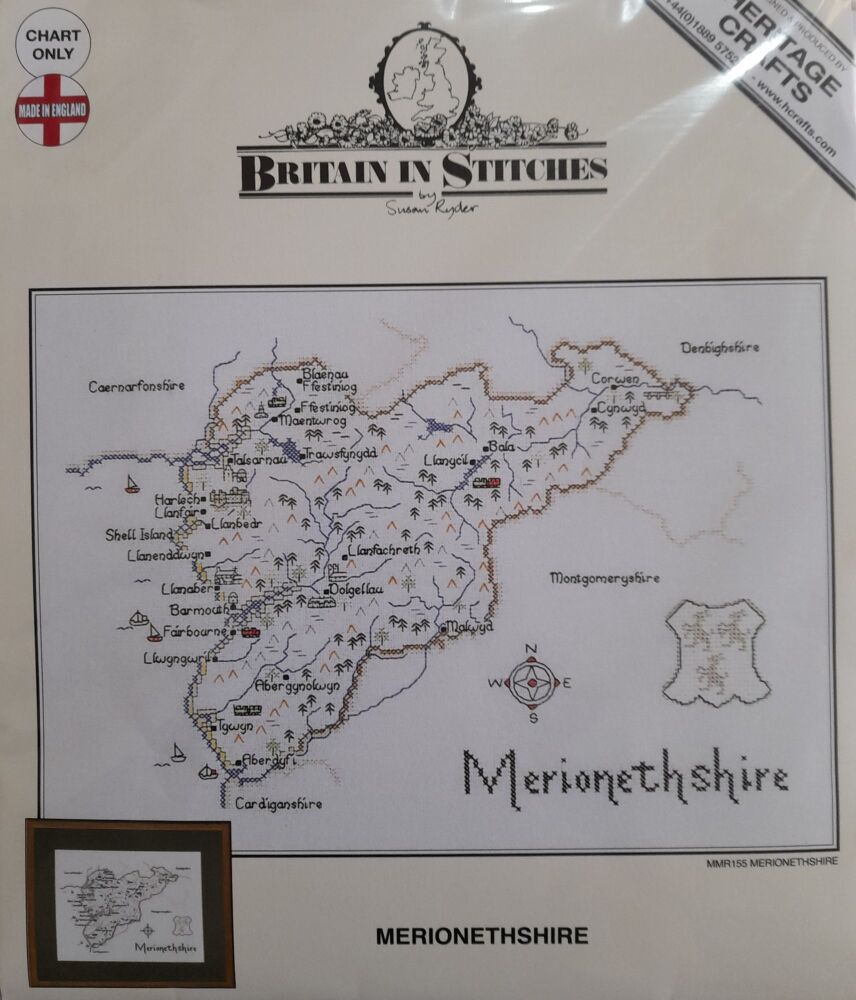 Merionethshire - Map Cross Stitch CHART ONLY