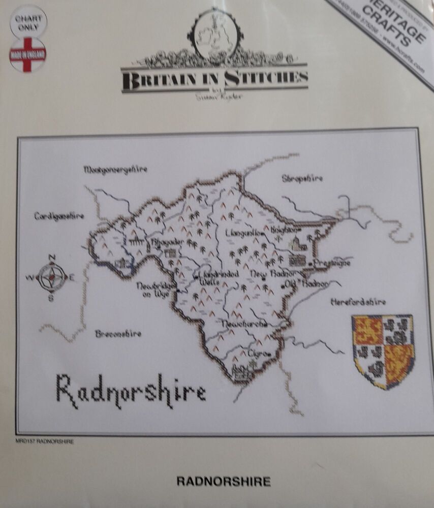 Radnorshire - Map Cross Stitch CHART ONLY