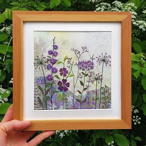 Purple Garden Embroidery - Beaks and Bobbins