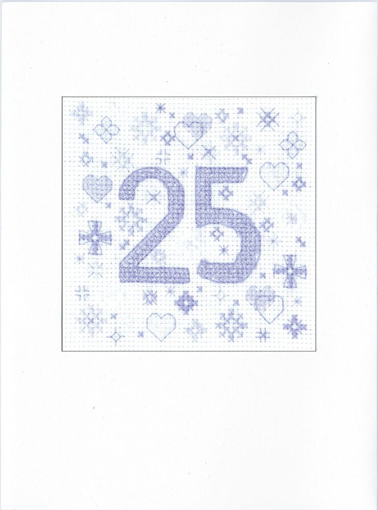 25th Cross Stitch Card Kit - Heritage Crafts
